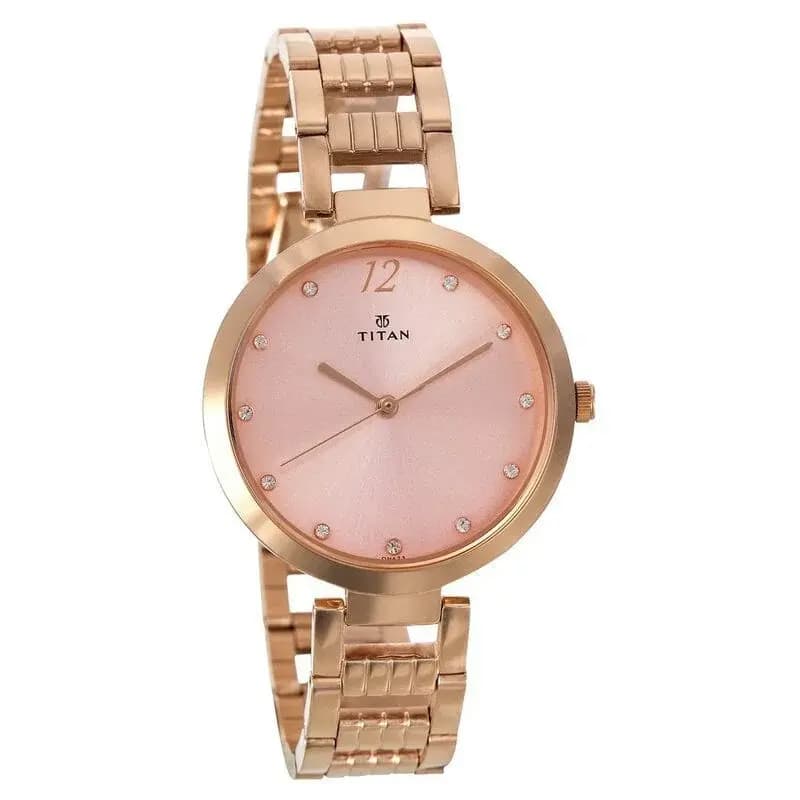 Titan Sparkle Pink Dial Analog Stainless Steel Strap watch for Women (NS2480WM03)