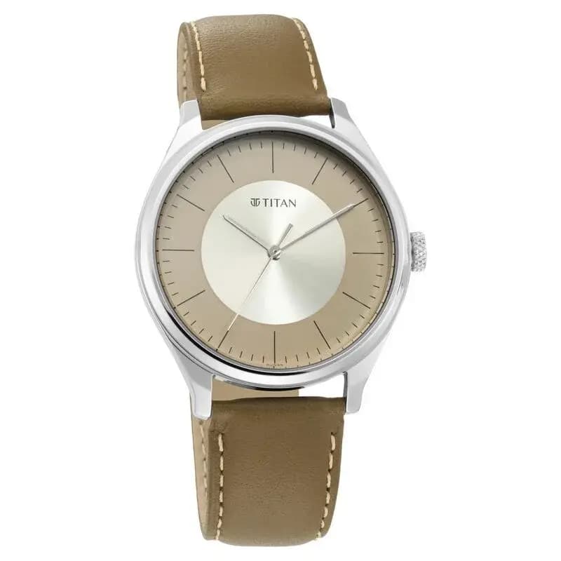 Titan Workwear NP1802SL09 Men's Urban Edge Lustrous Gold Dial Leather Watch