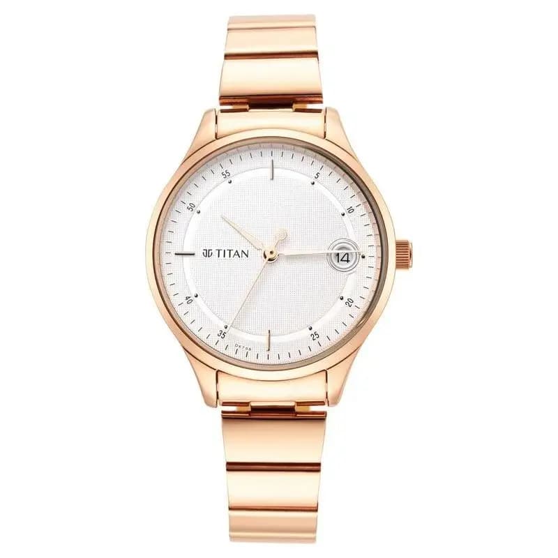 Titan Workwear Silver Dial Women Watch With Stainless Steel Strap (NS2649WM01)