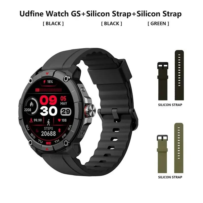 Udfine Watch GS 1.38? HD Display Bluetooth Calling Alexa With GPS Smartwatch Double Straps