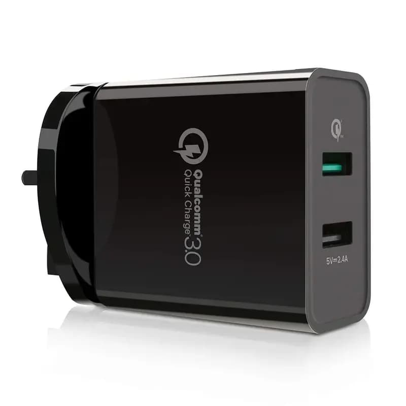 UGREEN 30W (UK Plug) QC 3.0 Dual USB Wall Charger - Black