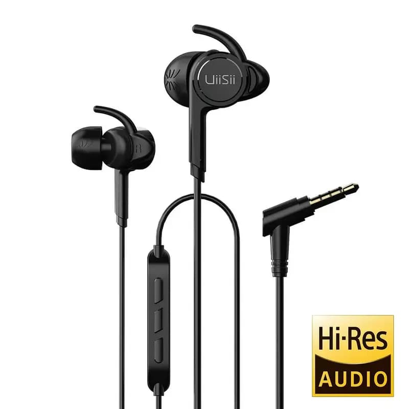 UiiSii BA-T7 Sport Hybrid Double Moving Headphones With Mic ? Black