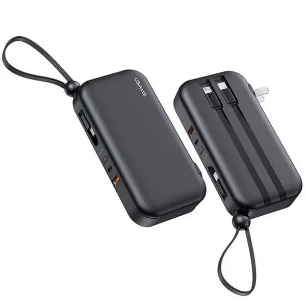 USAMS US-CD172 PB63 3 IN 1 Wall Charger 10000mAh Power Bank With Cables