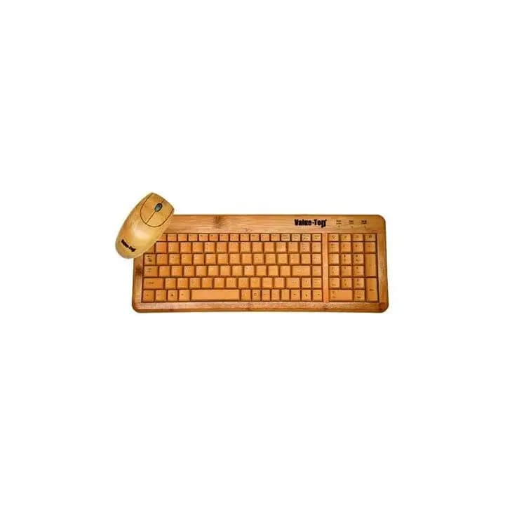Value-Top W9841+W3018 Eco-Bamboo Mouse And Keyboard Combo