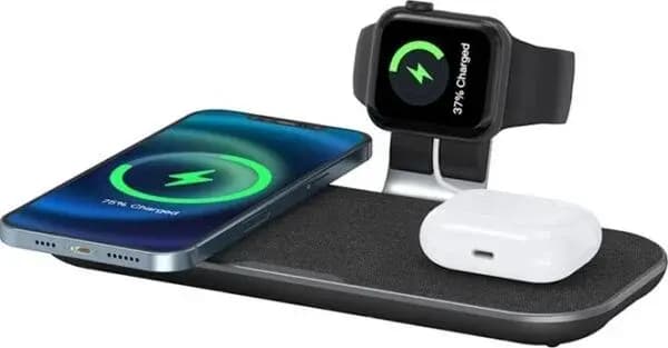 Wiwu Pa3in1b Power Air 15w 3 In 1 Wireless Charger Black