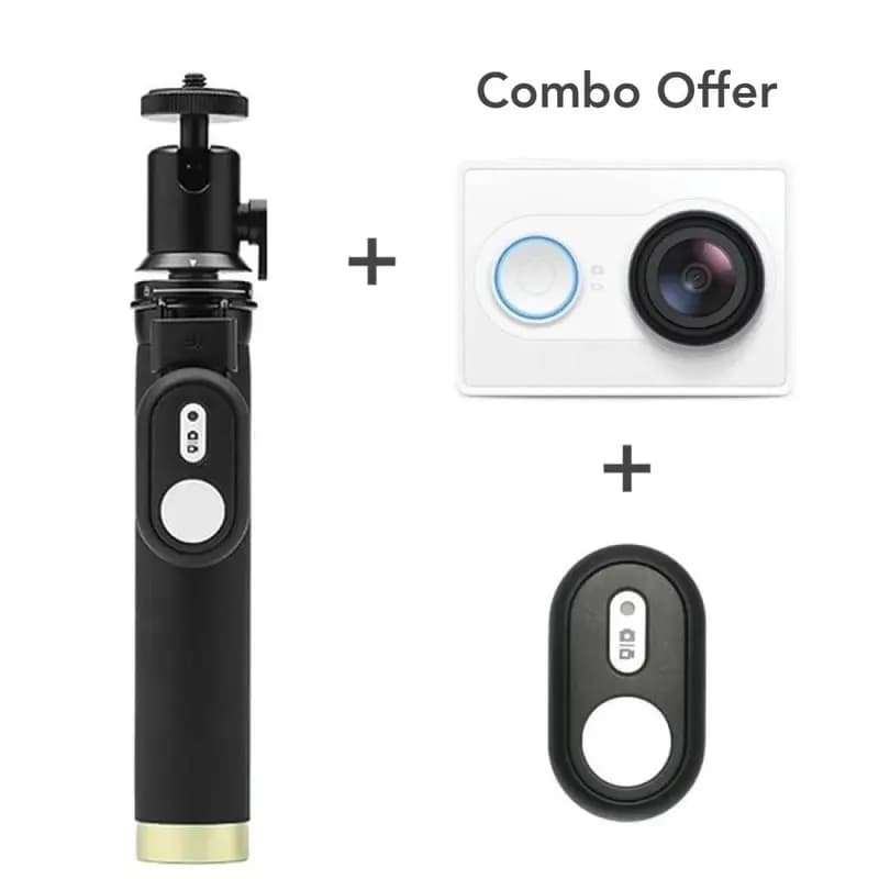 YI 2K Action Camera + Bluetooth Selfie Stick Combo Offer