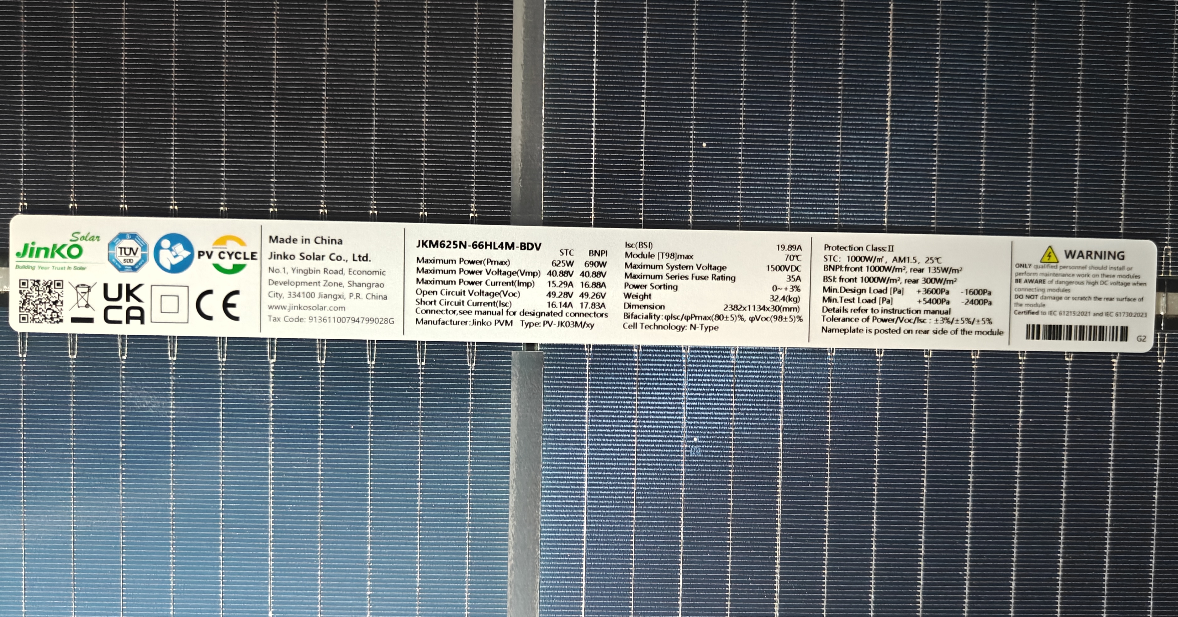 JInko 625W Solar Panel in BD